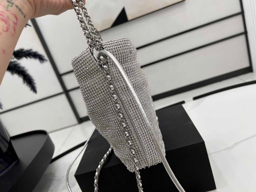 Chanel 22 Mini bag AS3980 Calfskin macrame Silver