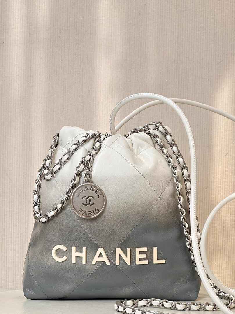 Chanel 22 Mini bag AS3980 Calfskin White Silver