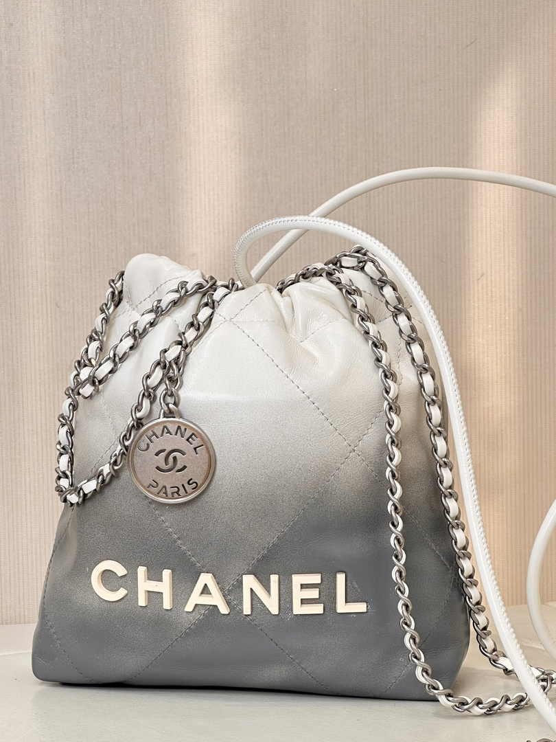 Chanel 22 Mini bag AS3980 Calfskin White Silver