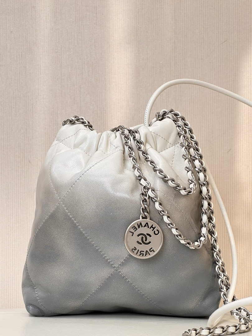Chanel 22 Mini bag AS3980 Calfskin White Silver