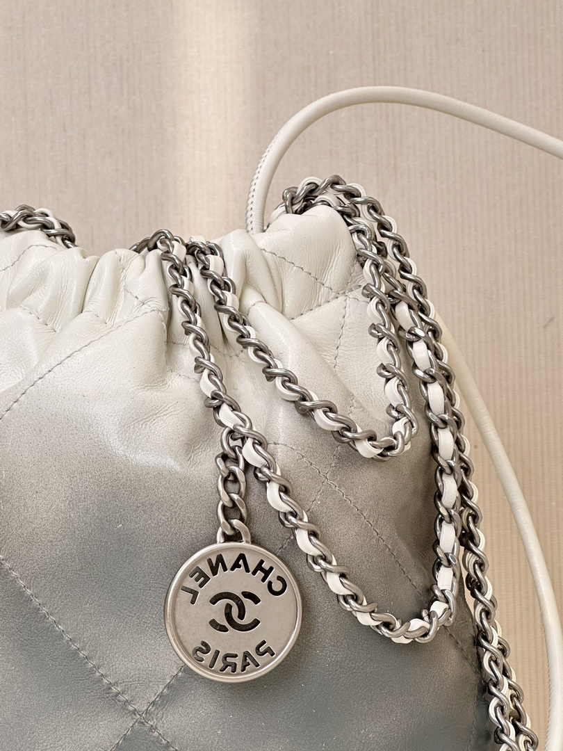Chanel 22 Mini bag AS3980 Calfskin White Silver