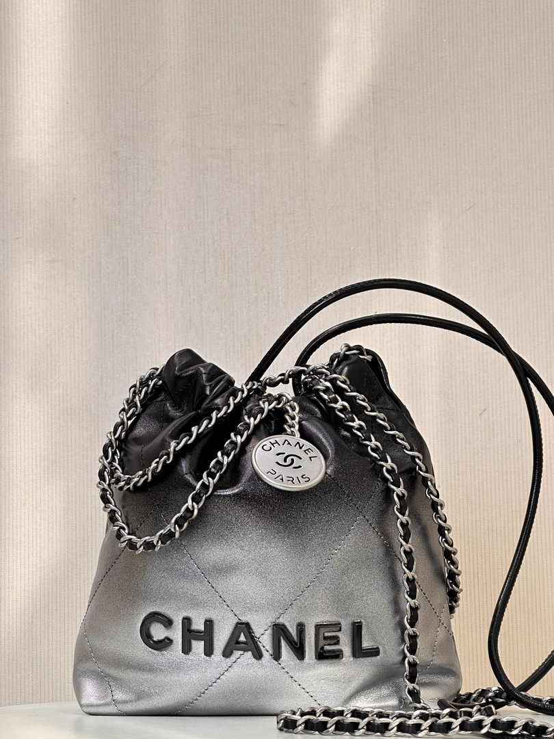 Chanel 22 Mini bag AS3980 Calfskin Black Silver