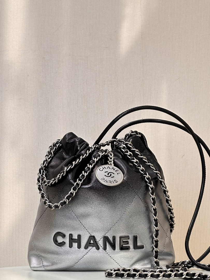 Chanel 22 Mini bag AS3980 Calfskin Black Silver