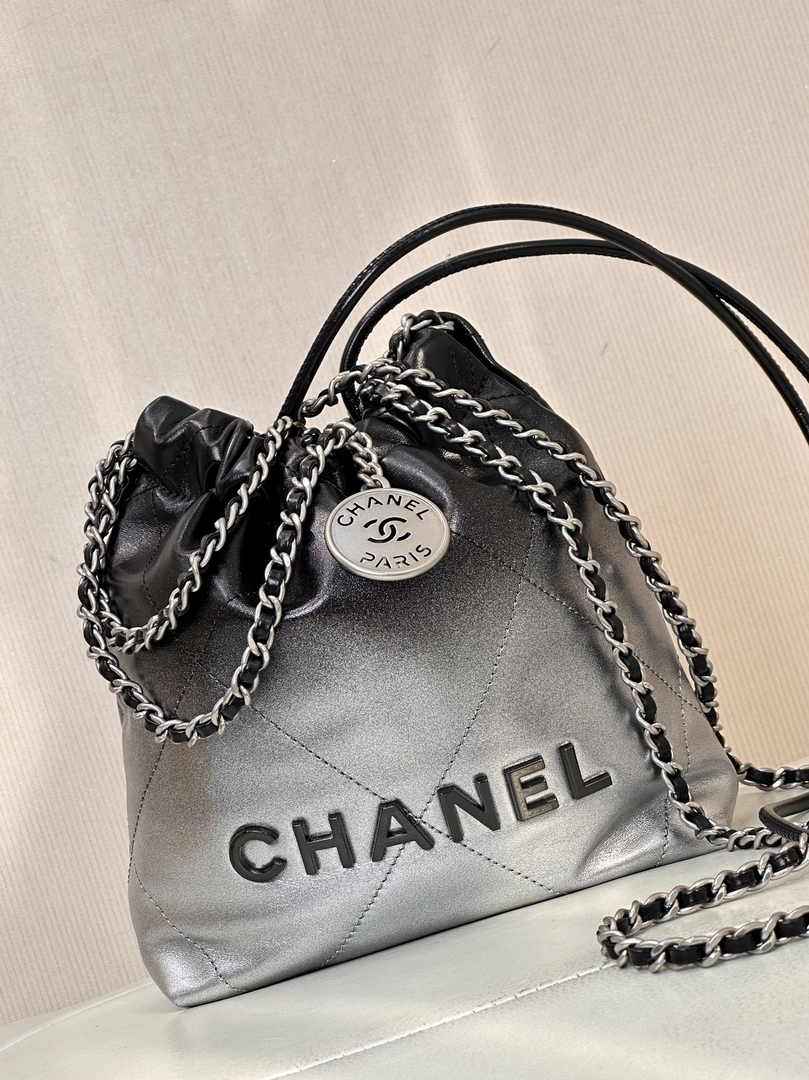 Chanel 22 Mini bag AS3980 Calfskin Black Silver