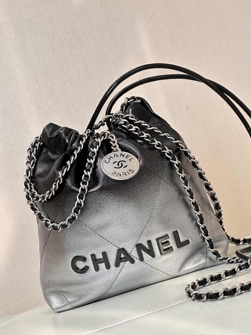 Chanel 22 Mini bag AS3980 Calfskin Black Silver