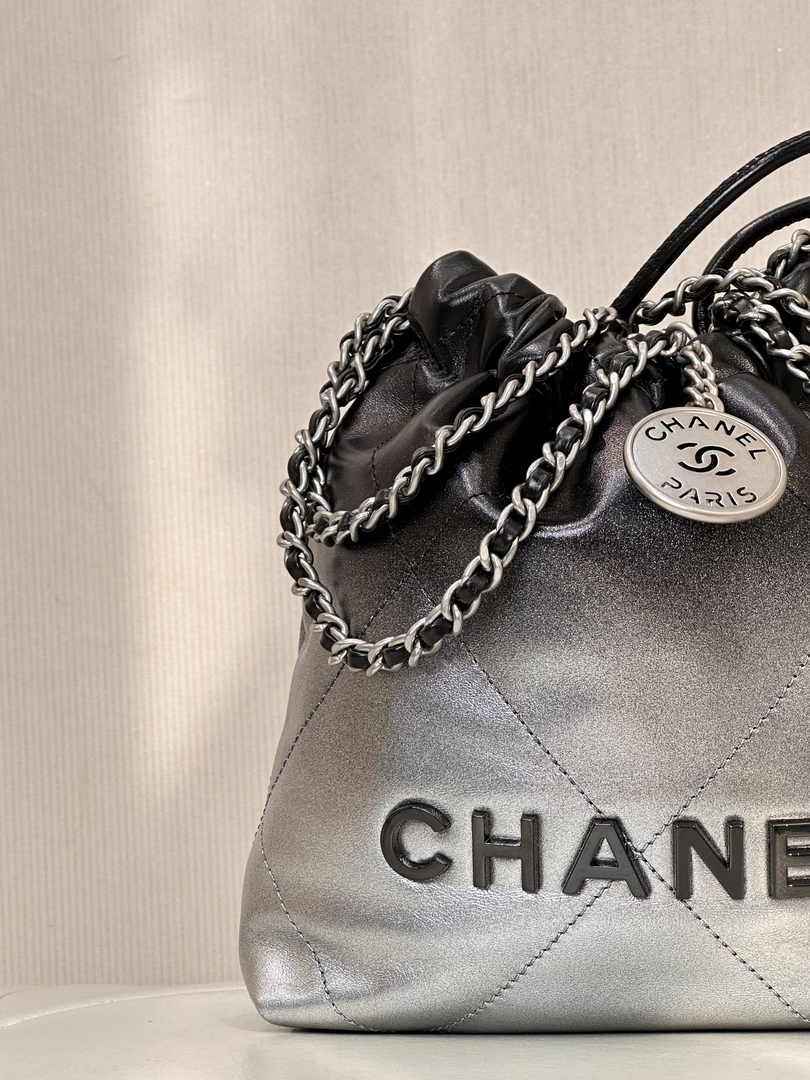 Chanel 22 Mini bag AS3980 Calfskin Black Silver
