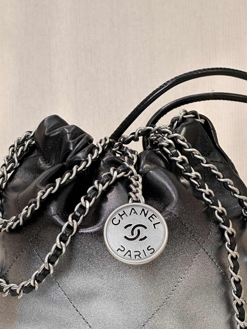 Chanel 22 Mini bag AS3980 Calfskin Black Silver