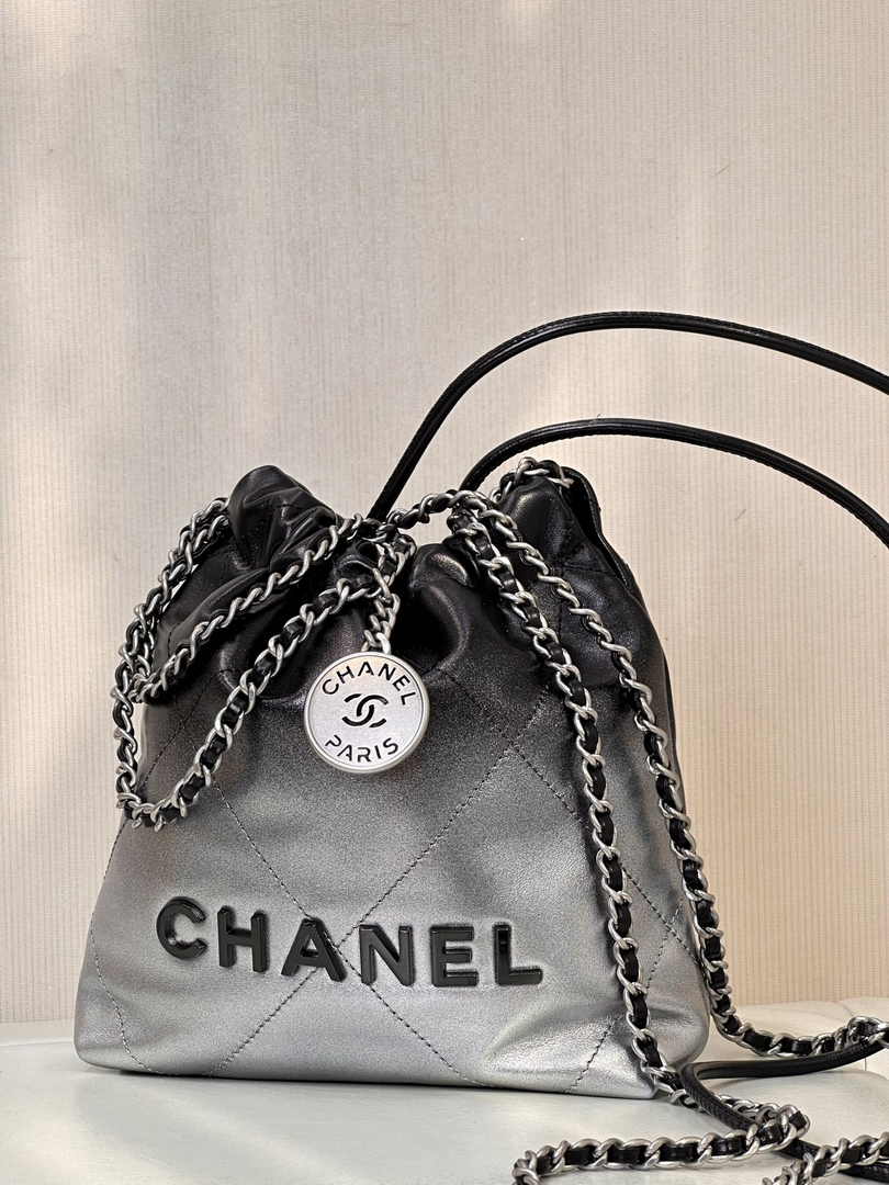 Chanel 22 Mini bag AS3980 Calfskin Black Silver