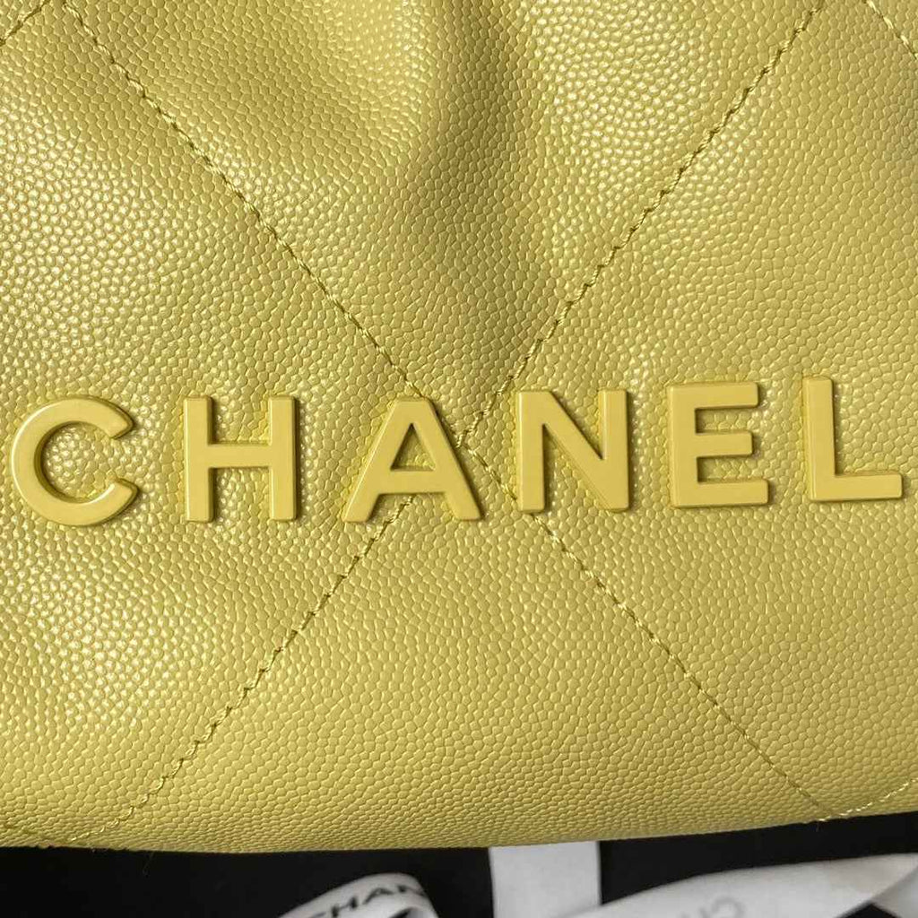 Chanel 22 Mini bag AS3980 Shiny Grained Calfskin Gold-Tone Yellow