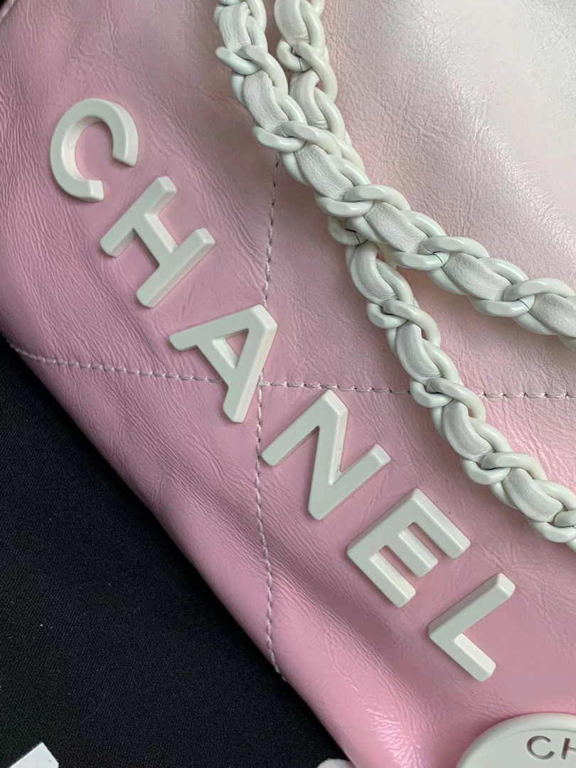 Chanel 22 Mini bag AS3980 Patent Gradient Calfskin Light Pink