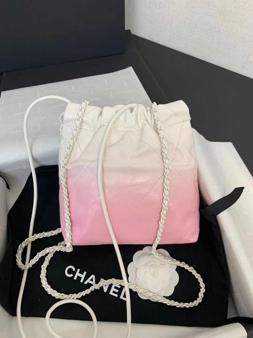 Chanel 22 Mini bag AS3980 Patent Gradient Calfskin Light Pink