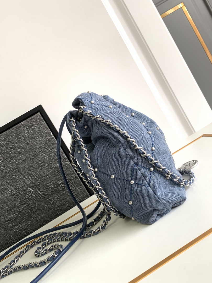 Chanel 22 Mini bag AS3980 Blue Washed Denim