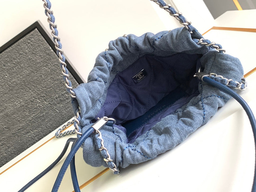 Chanel 22 Mini bag AS3980 Blue Washed Denim