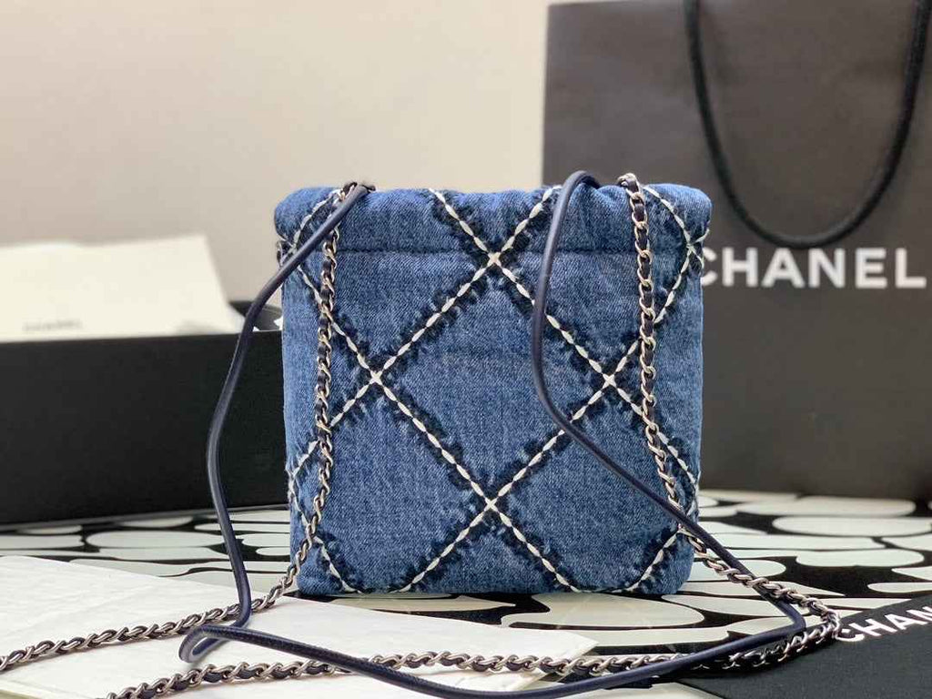 Chanel 22 Mini bag AS3980 Stitched Denim Silver-Tone