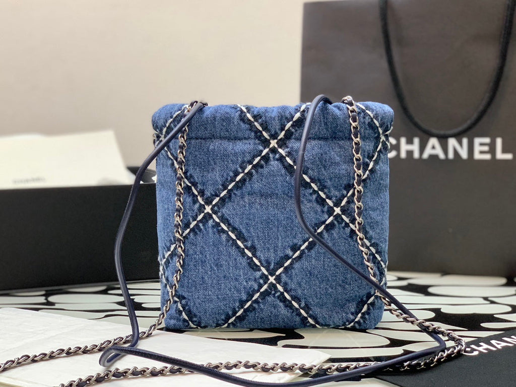 Chanel 22 Mini bag AS3980 Stitched Denim Silver-Tone