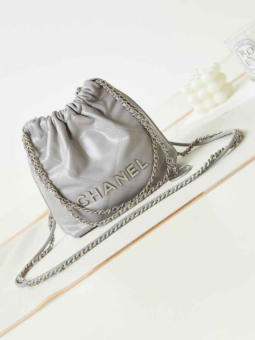 Chanel 22 Mini bag AS3980 Calfskin Gray