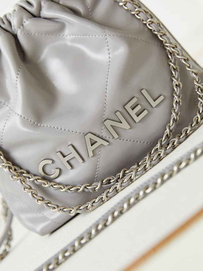 Chanel 22 Mini bag AS3980 Calfskin Gray