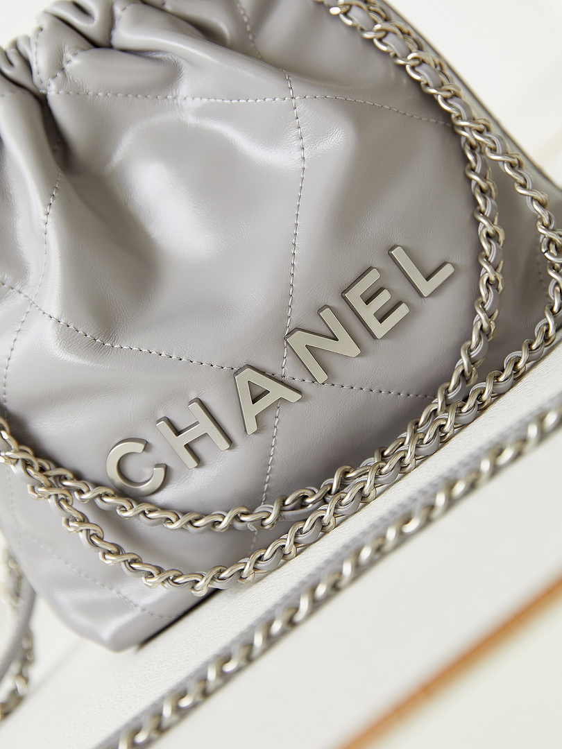 Chanel 22 Mini bag AS3980 Calfskin Gray