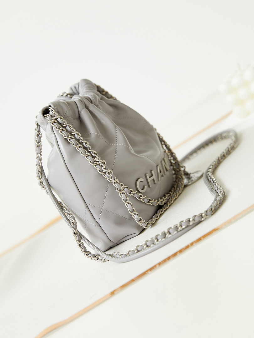 Chanel 22 Mini bag AS3980 Calfskin Gray