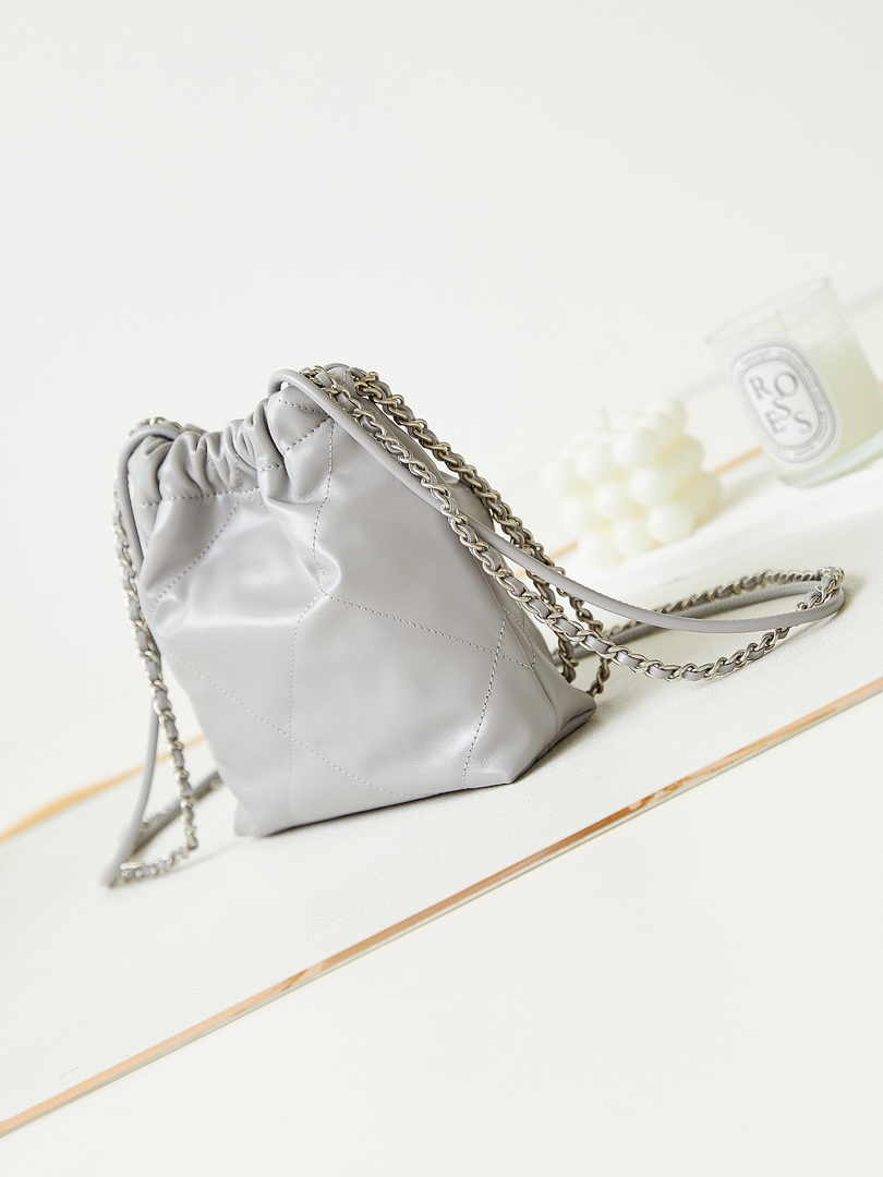 Chanel 22 Mini bag AS3980 Calfskin Gray