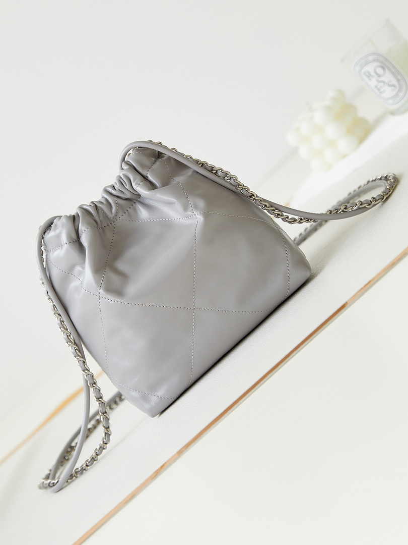 Chanel 22 Mini bag AS3980 Calfskin Gray
