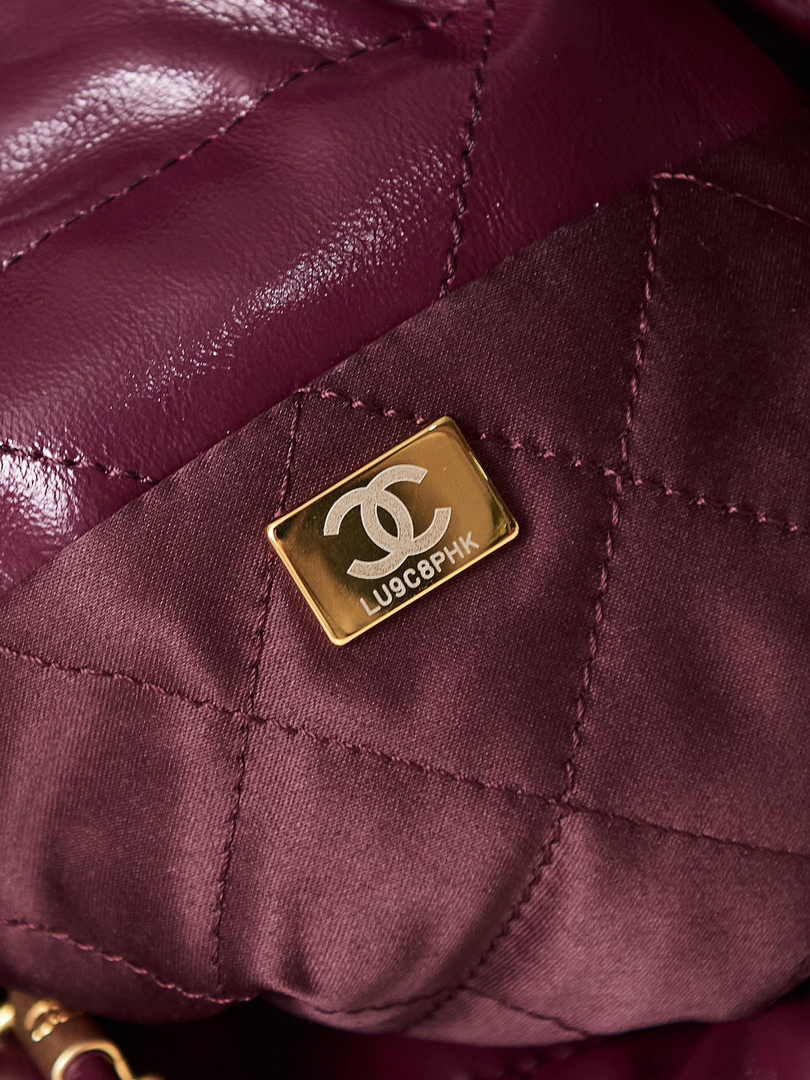 Chanel 22 Mini bag AS3980 Calfskin Wine Red
