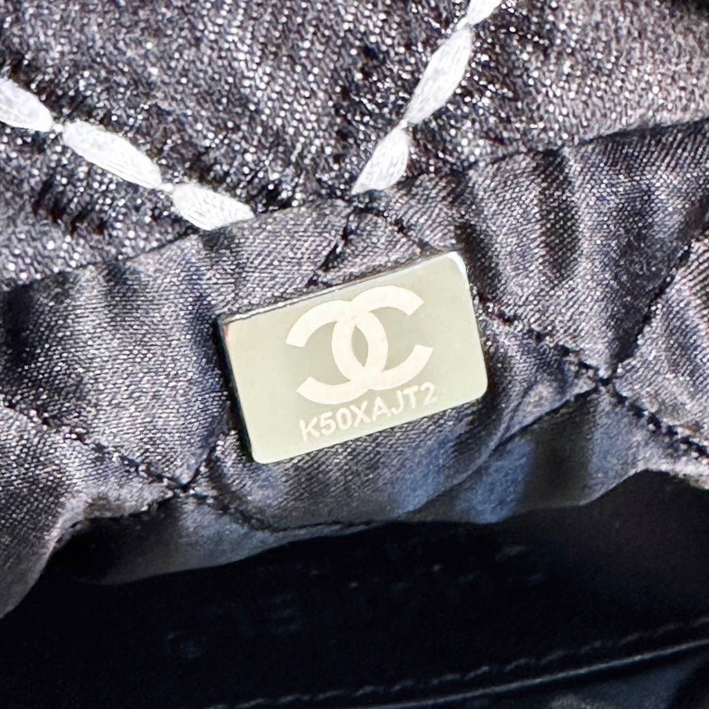 Chanel 22 Mini bag AS3980 Blue Stitched Denim Silver-Tone