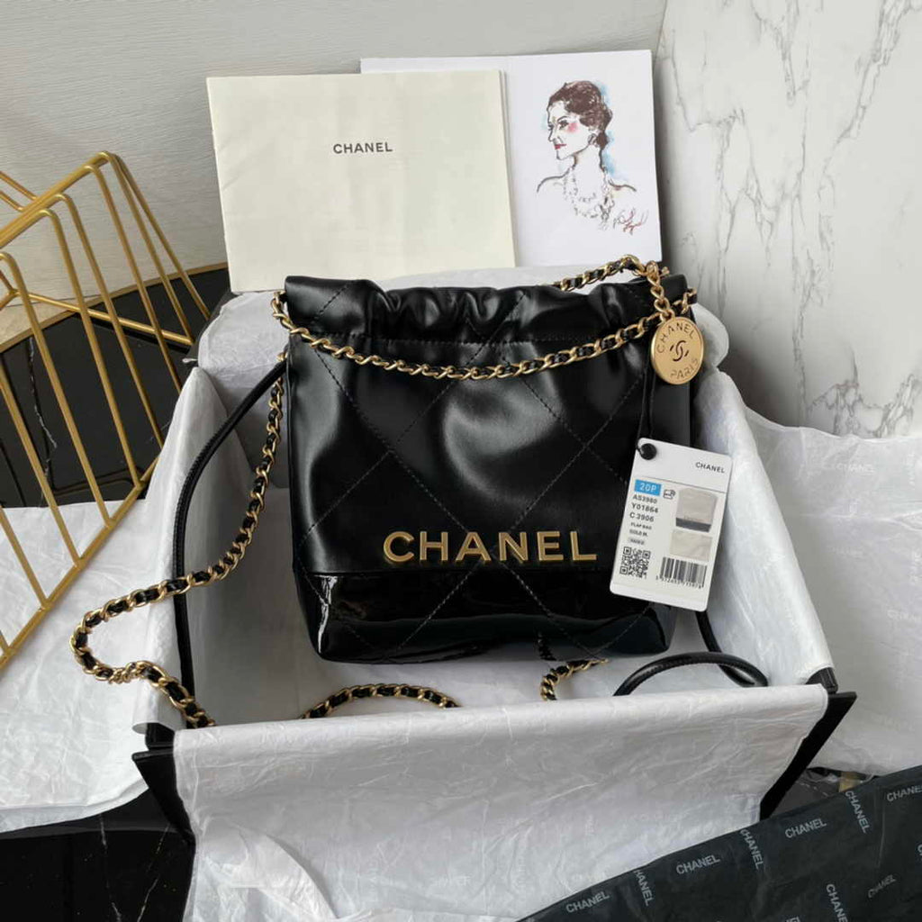 Chanel 22 Mini bag AS3980 Shiny Calfskin Black