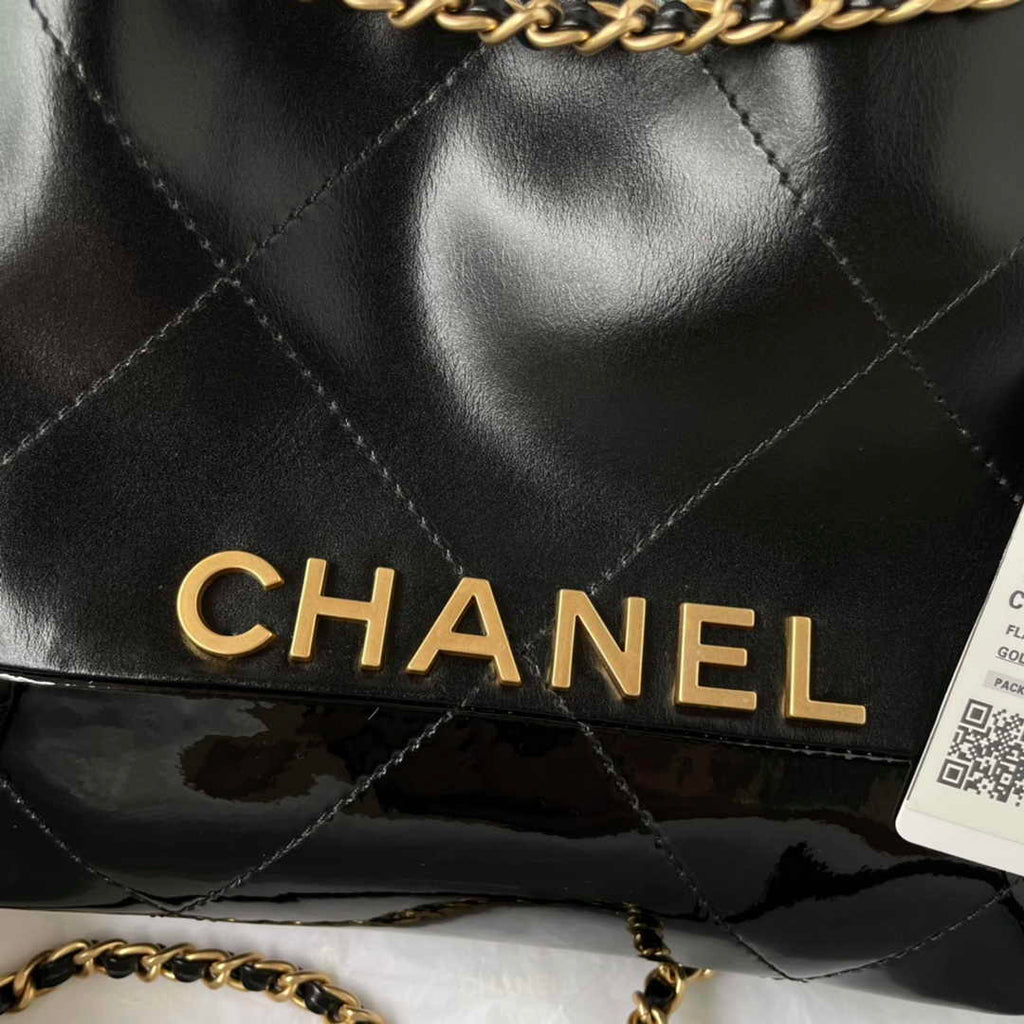 Chanel 22 Mini bag AS3980 Shiny Calfskin Black