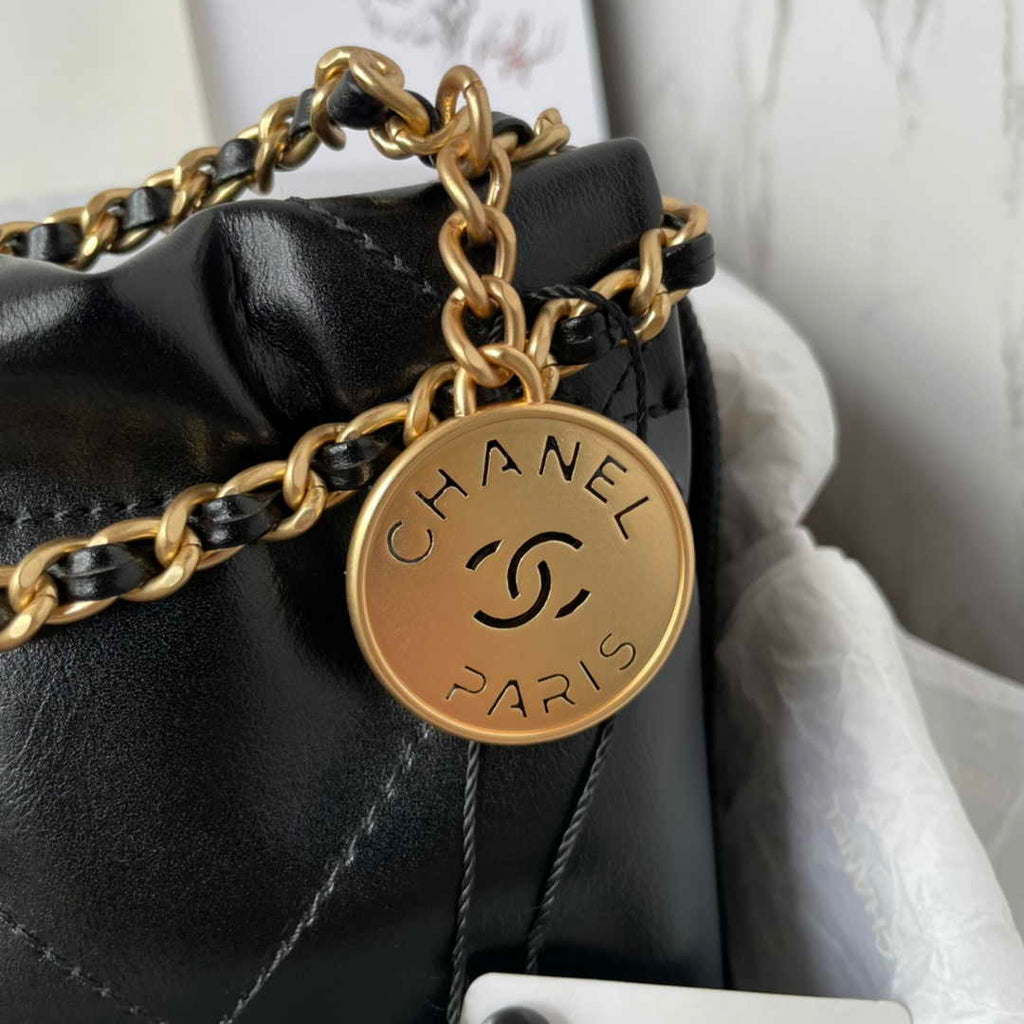Chanel 22 Mini bag AS3980 Shiny Calfskin Black