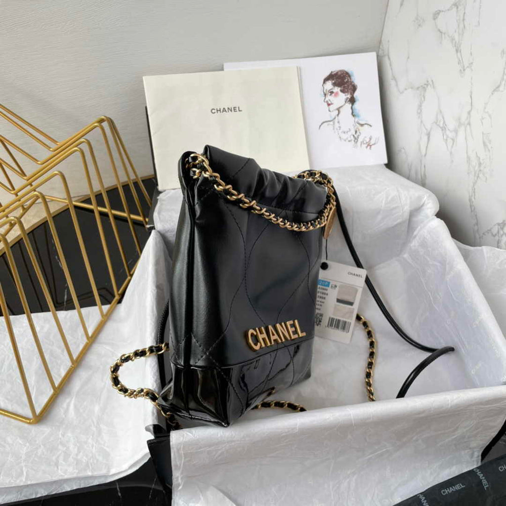 Chanel 22 Mini bag AS3980 Shiny Calfskin Black