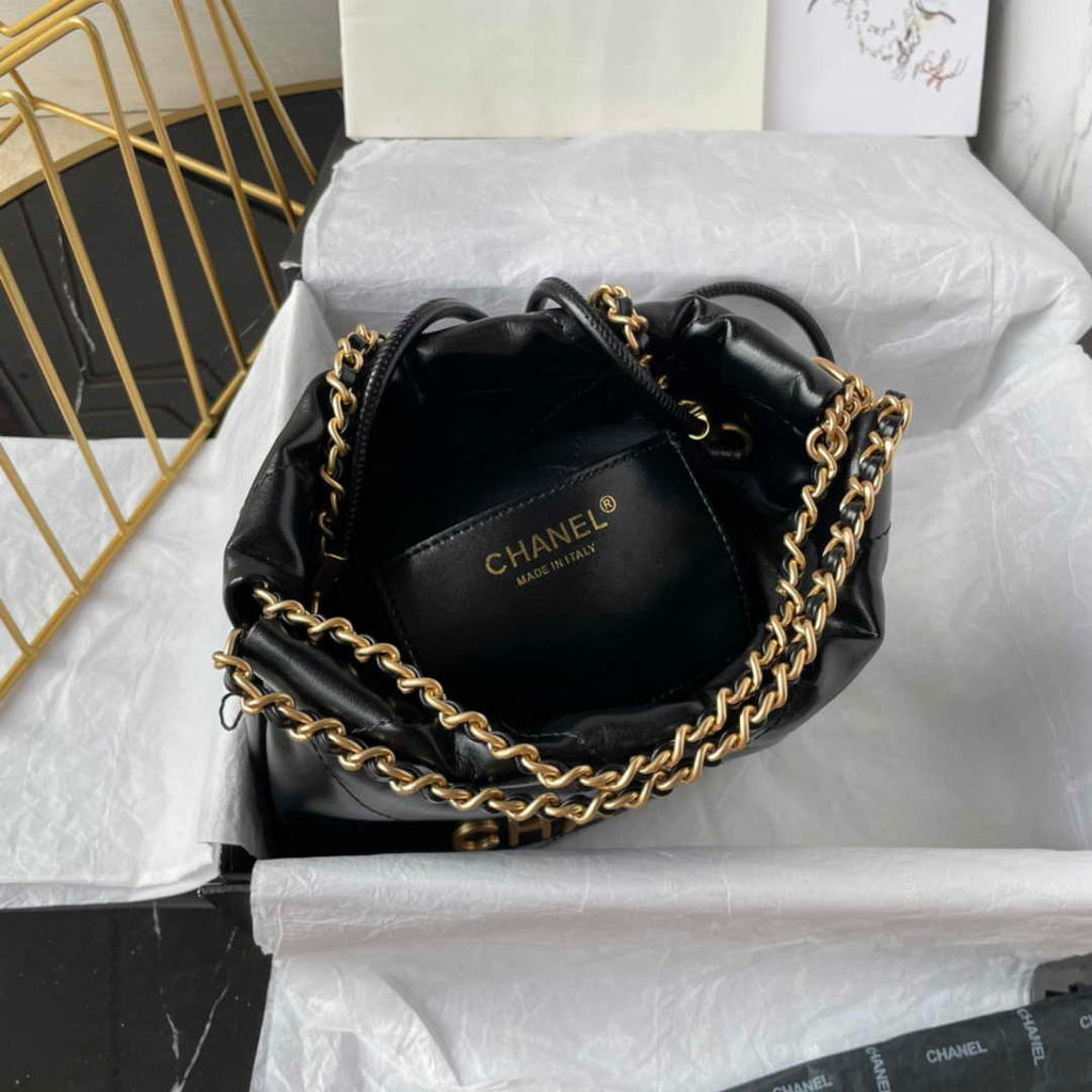 Chanel 22 Mini bag AS3980 Shiny Calfskin Black