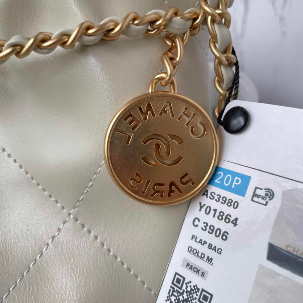 Chanel 22 Mini bag AS3980 Shiny Calfskin Beige