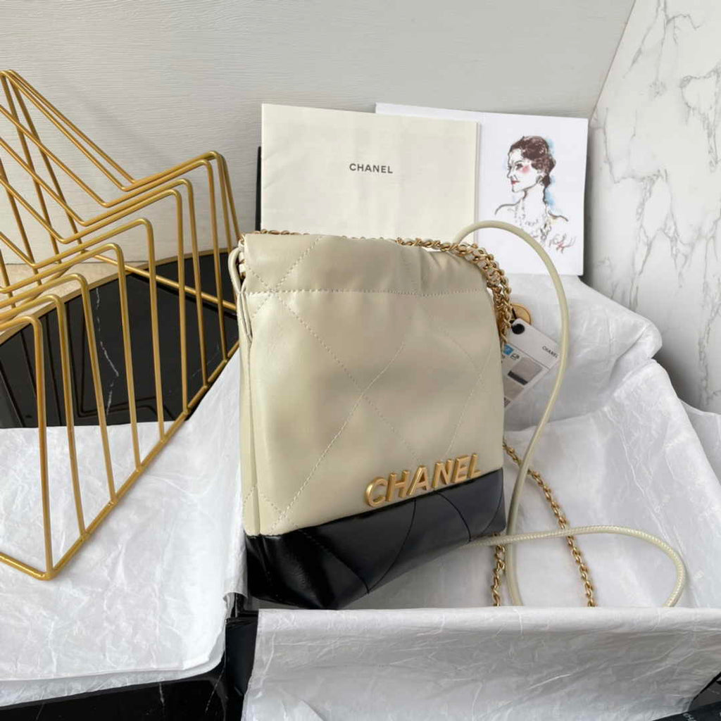 Chanel 22 Mini bag AS3980 Shiny Calfskin Beige