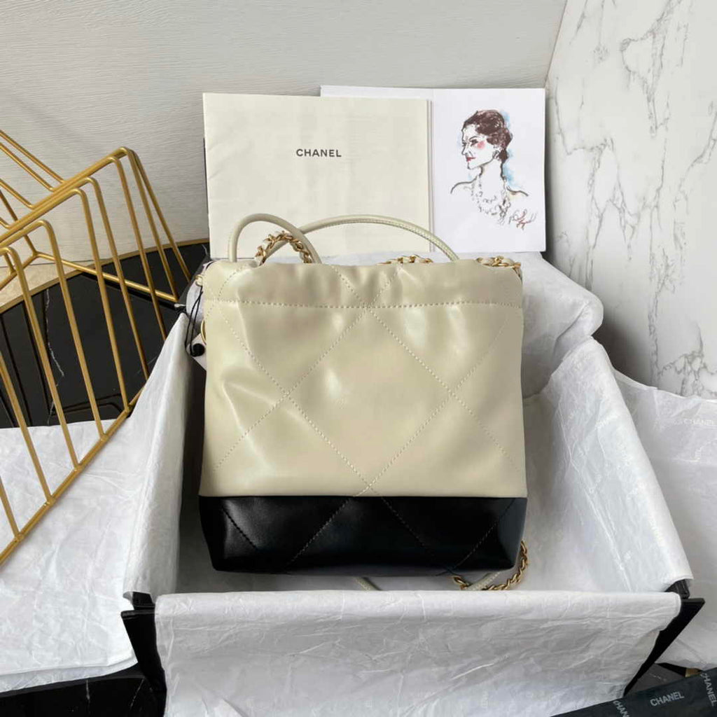 Chanel 22 Mini bag AS3980 Shiny Calfskin Beige