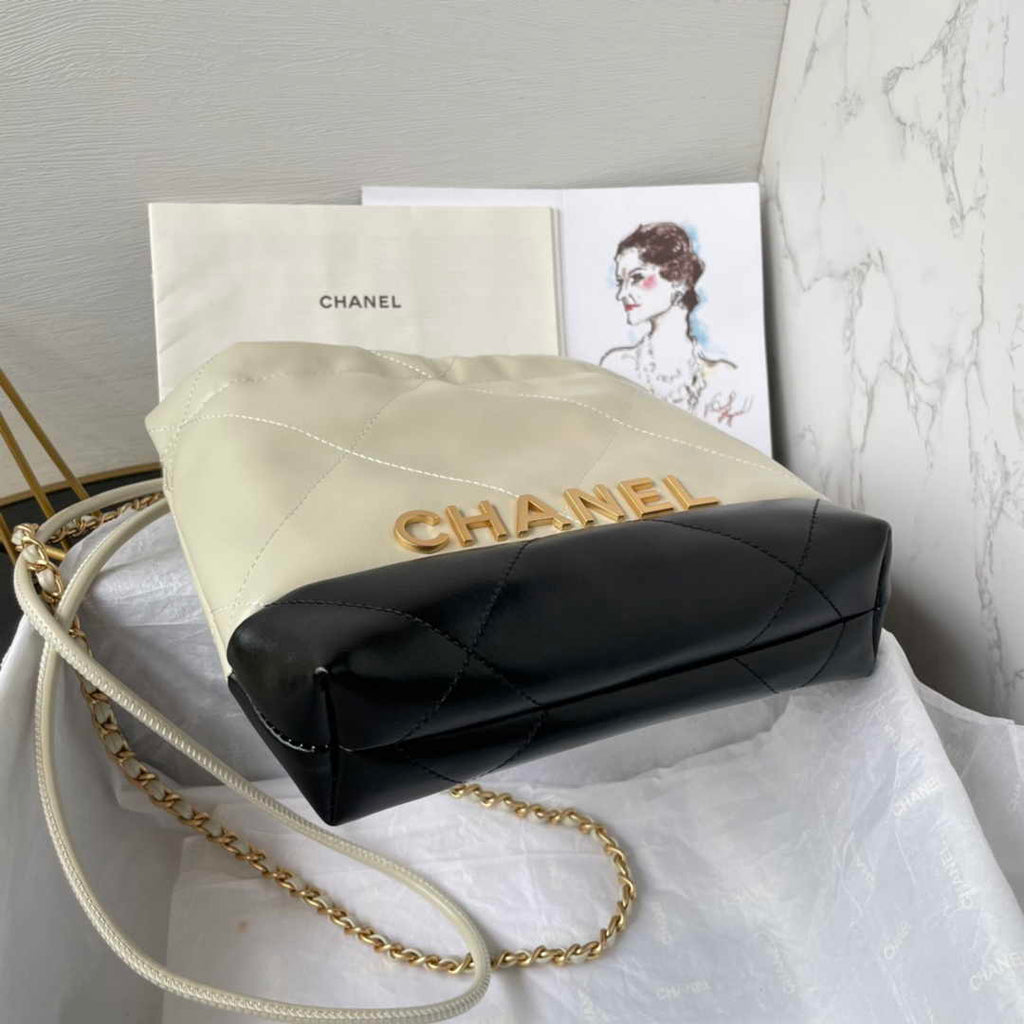 Chanel 22 Mini bag AS3980 Shiny Calfskin Beige
