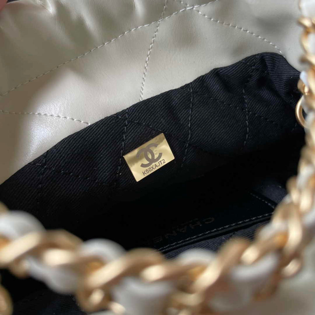 Chanel 22 Mini bag AS3980 Shiny Calfskin Beige