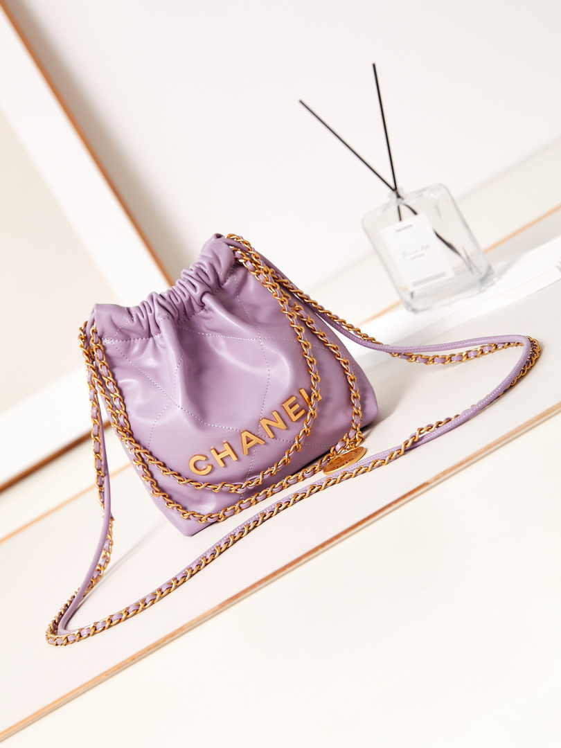 Chanel 22 Mini bag AS3980 Calfskin Purple