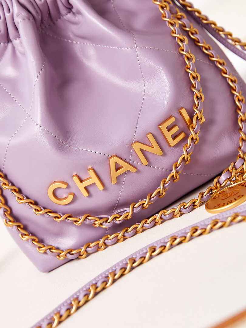 Chanel 22 Mini bag AS3980 Calfskin Purple