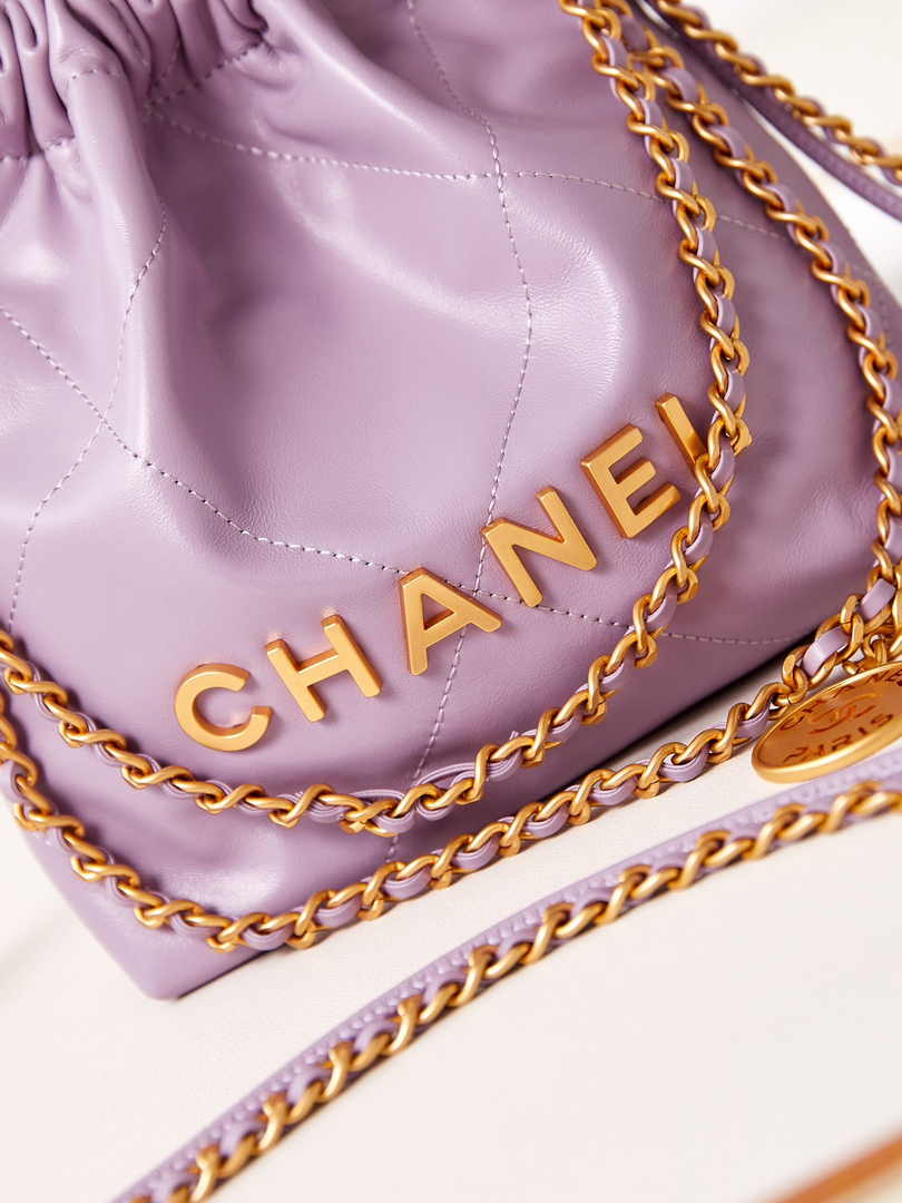 Chanel 22 Mini bag AS3980 Calfskin Purple