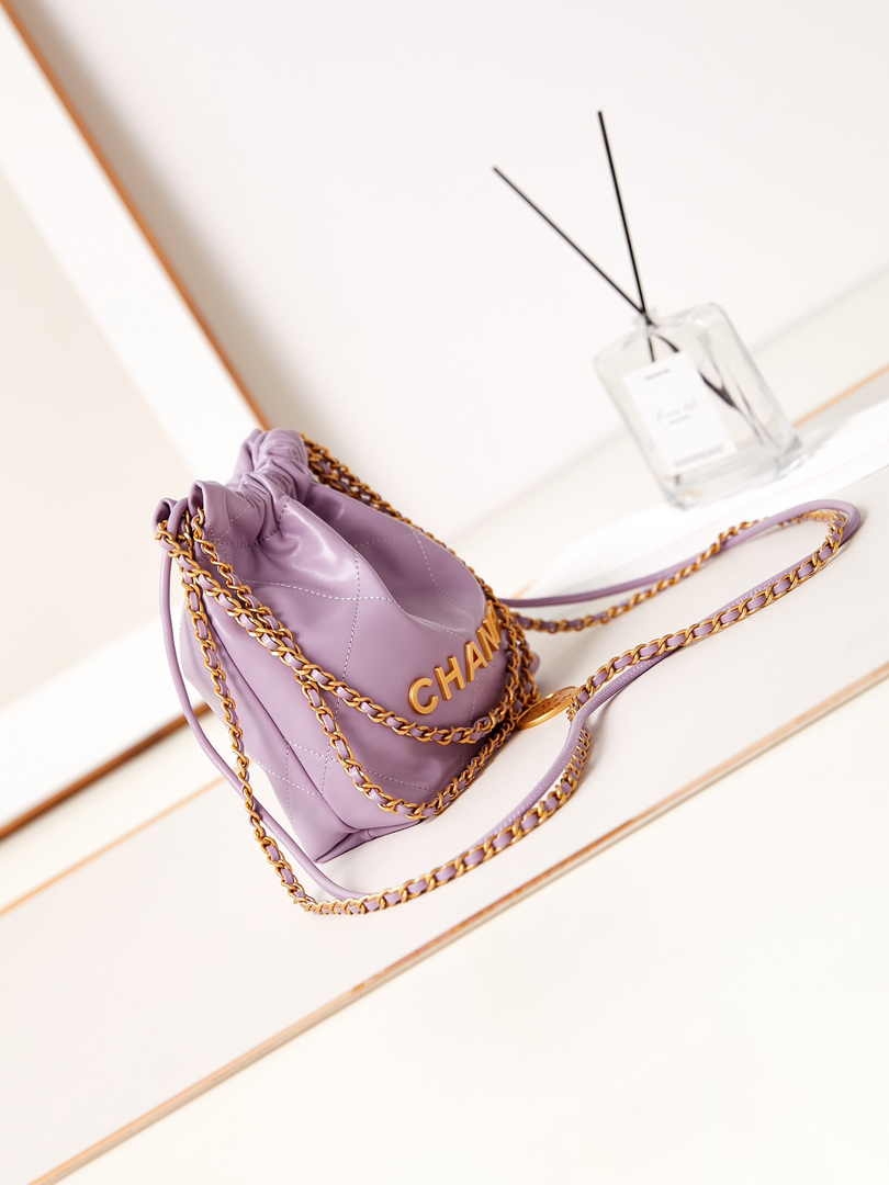 Chanel 22 Mini bag AS3980 Calfskin Purple