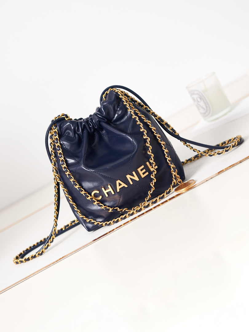 Chanel 22 Mini bag AS3980 Calfskin Navy Blue