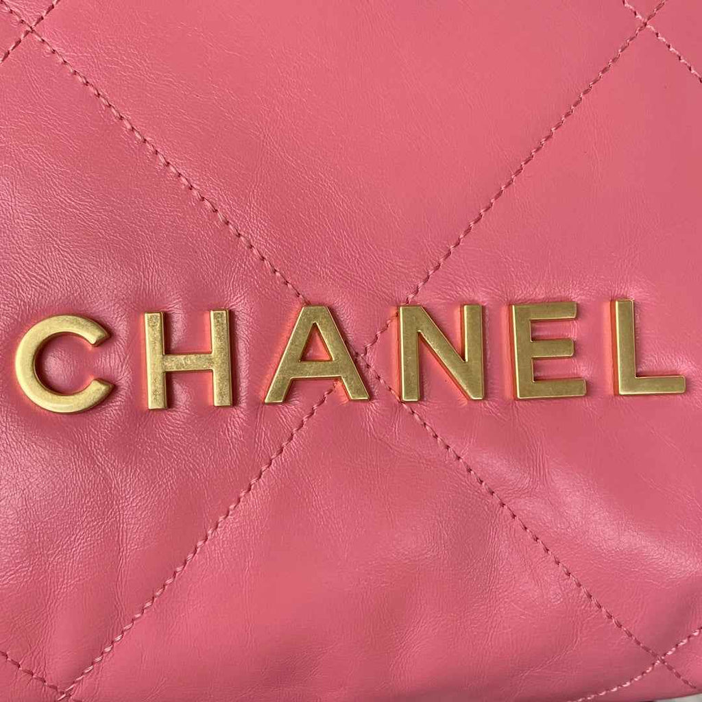Chanel 22 Mini Handbag AS3263 Calfskin Leather In Plum