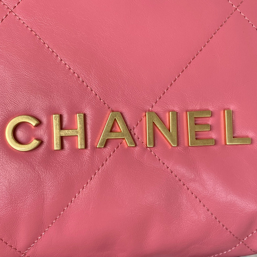 Chanel 22 Mini Handbag AS3263 Calfskin Leather In Plum