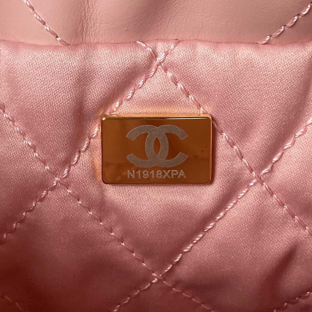 Chanel 22 Mini bag AS3980 Shiny Calfskin Calfskin & Gold-Tone Metal Pink