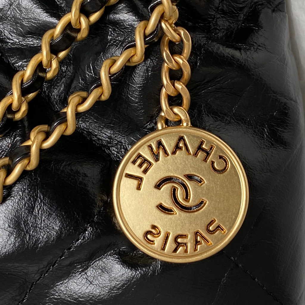 Chanel 22 Mini bag AS3980 Shiny Crumpled Calfskin & Gold-Tone Black