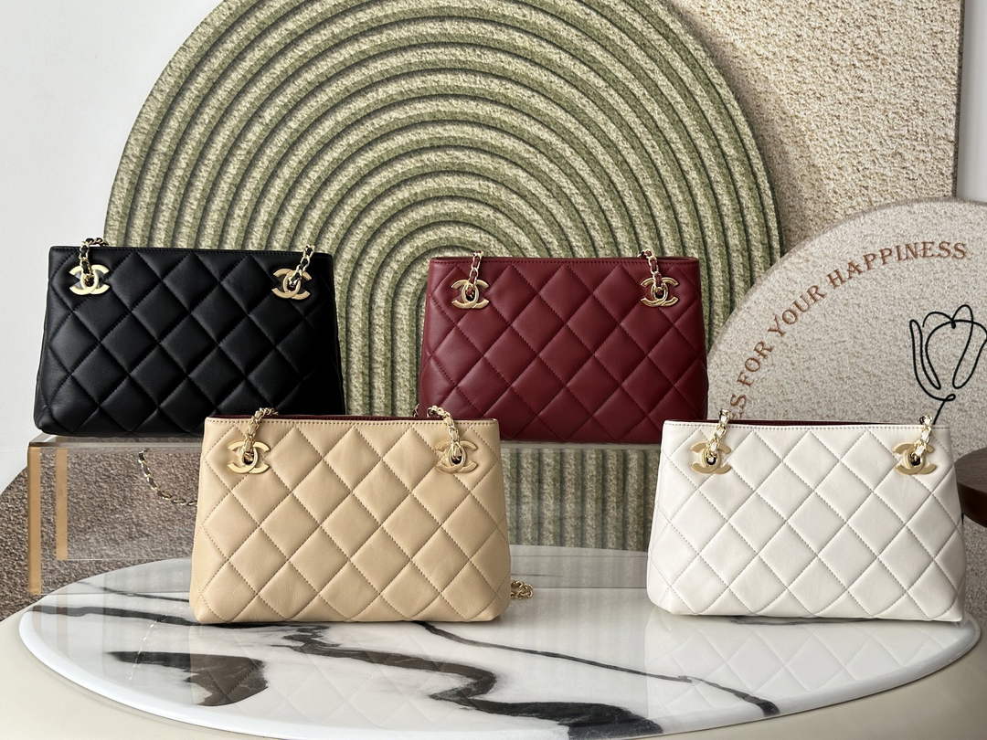 Chanel 22 Small Shopping Bag Lambskin Dark Beige AS6248