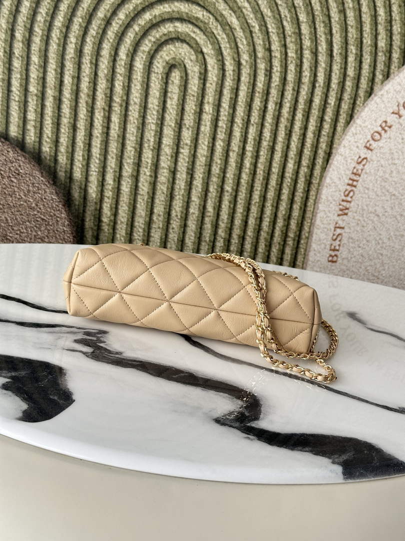 Chanel 22 Small Shopping Bag Lambskin Dark Beige AS6248