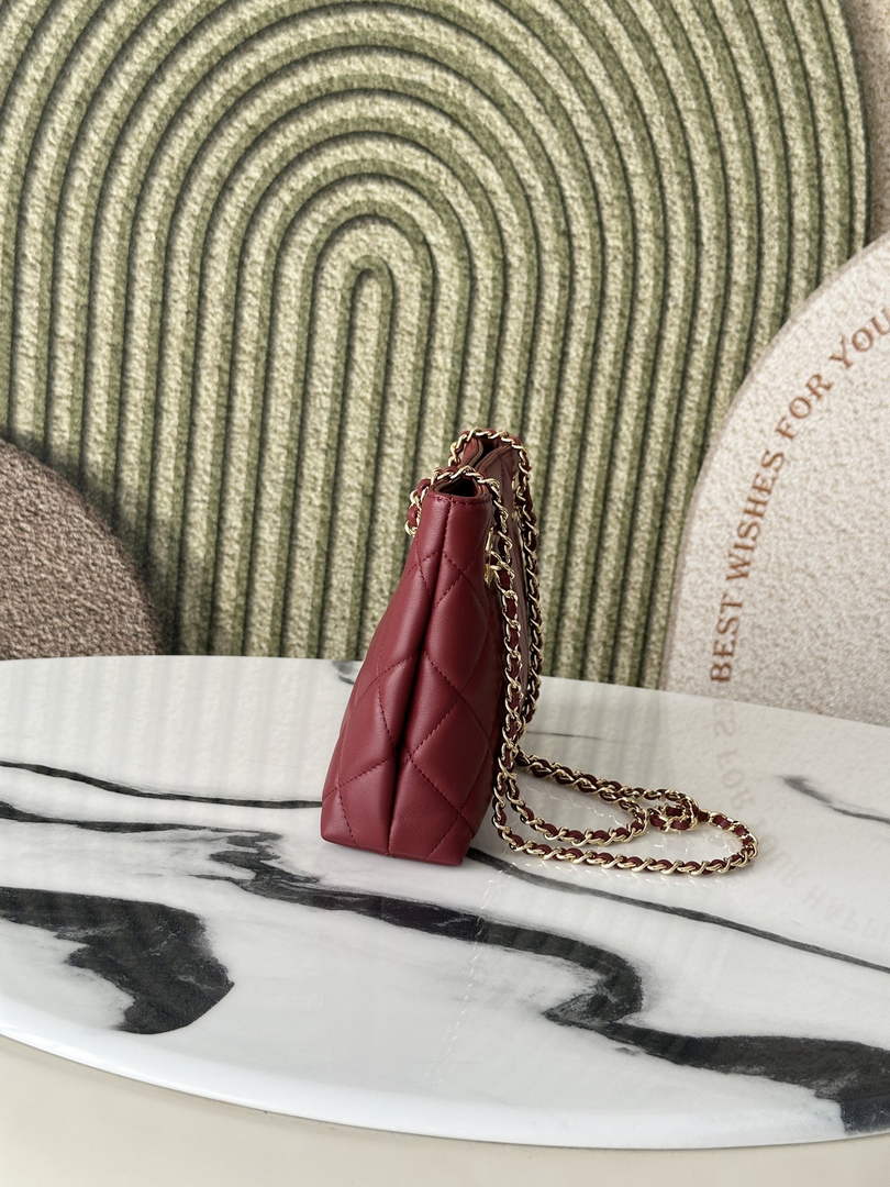 Chanel 22 Small Shopping Bag Lambskin Dark Burgundy AS6248