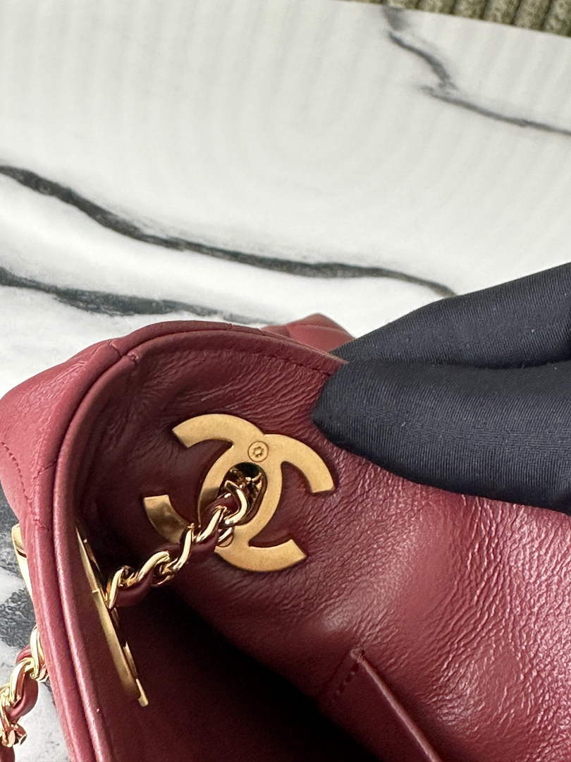Chanel 22 Small Shopping Bag Lambskin Dark Burgundy AS6248